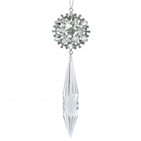 7" Crystal Snowflake Drop Ornament