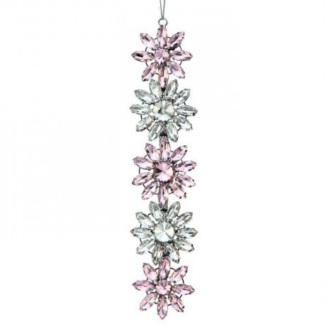 7.5" Blush & Clear Jewel Snowflake Ornament
