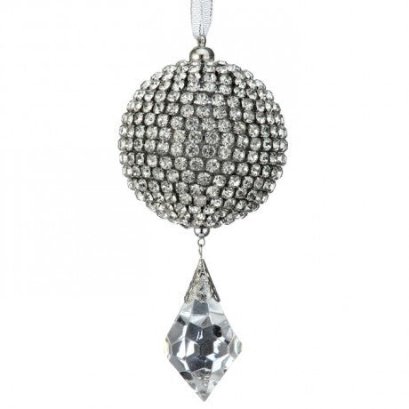 6.5" Vintage Jewel Ball Ornament with Drop