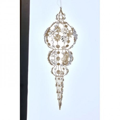 20" Champagne Jeweled Finial Ornament