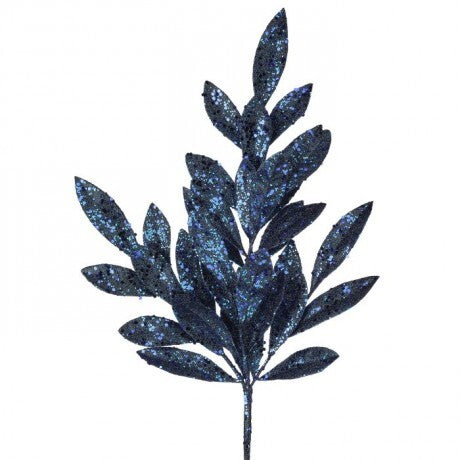 20" Midnight Blue Sequin Laurel Spray