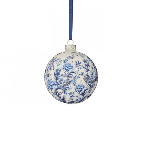 Blue & White Chinoiserie Ball Ornament – 4"