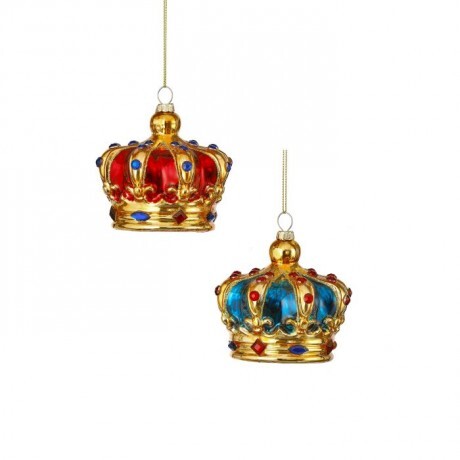Jeweled Crown Ornaments – 4" (Sold Separately)