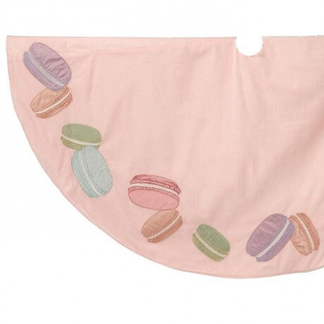 Pink Macaron Embroidered Tree Skirt – 64"