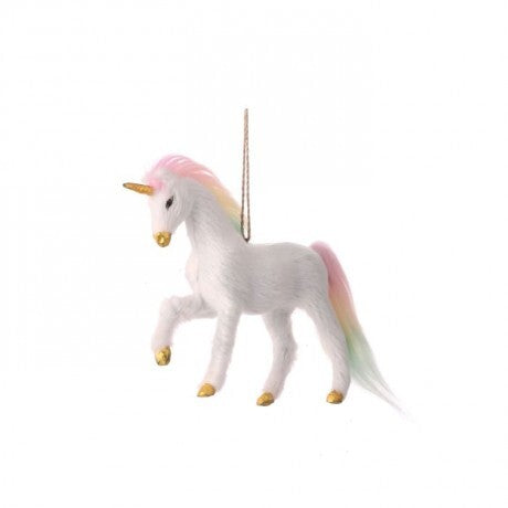 6.25" White Unicorn Ornament