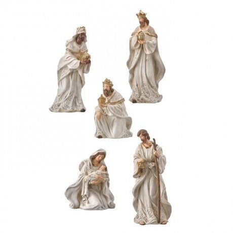 7"–11" Etched Nativity Set – Set of 5