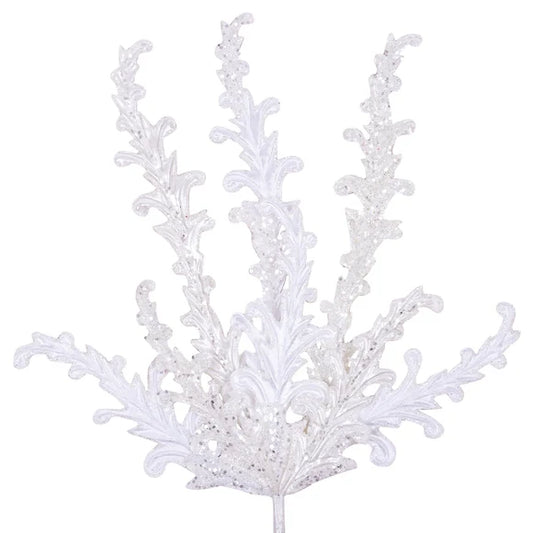 26" Iced Acanthus Christmas Spray