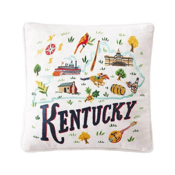 Kentucky Embroidered Pillow – 14" x 14"