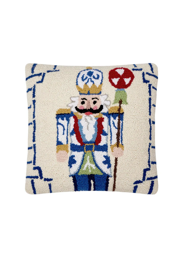 Chinoiserie Nutcracker Hook Pillow – 16" x 16"