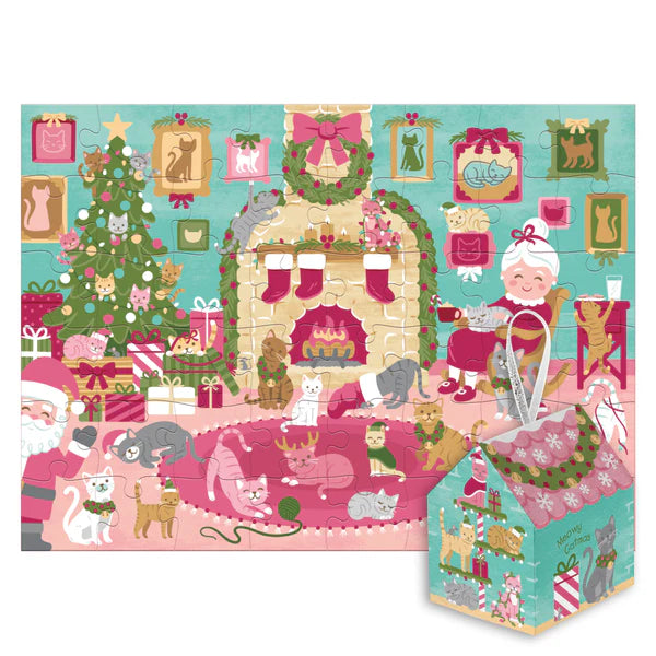 48-Piece Christmas Cats Puzzle Ornament