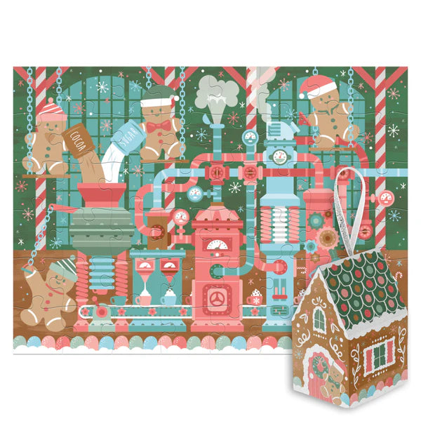 Gingerbread Factory 48-Piece Puzzle Ornament