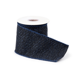 Midnight Blue Tweed Ribbon - 4” x 5 Yards
