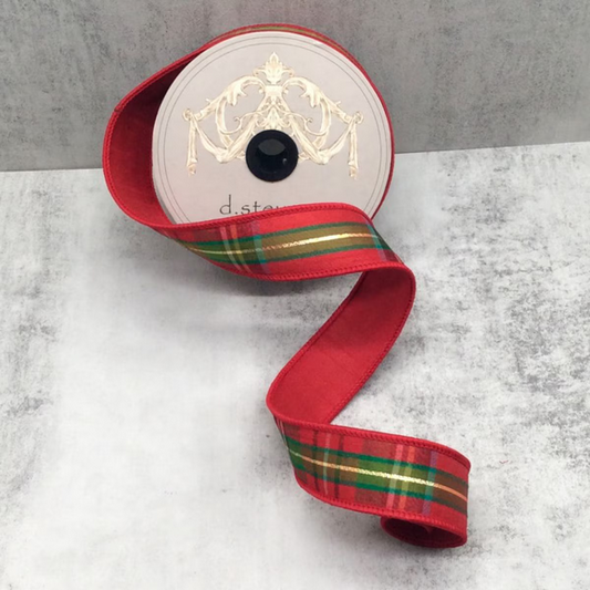 Juniper Plaid Ribbon, 1.5" x 10 Yards
