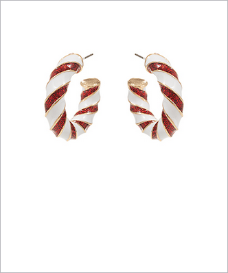 Candy Cane Hoop Earrings