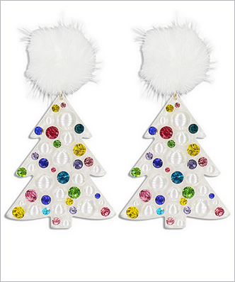 Frosted Tree Statement Earrings