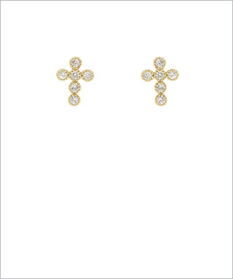 Crystal Cross Stud Earrings