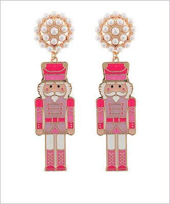 Pink Nutcracker Statement Earrings