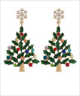 Holiday Sparkle Tree Earrings