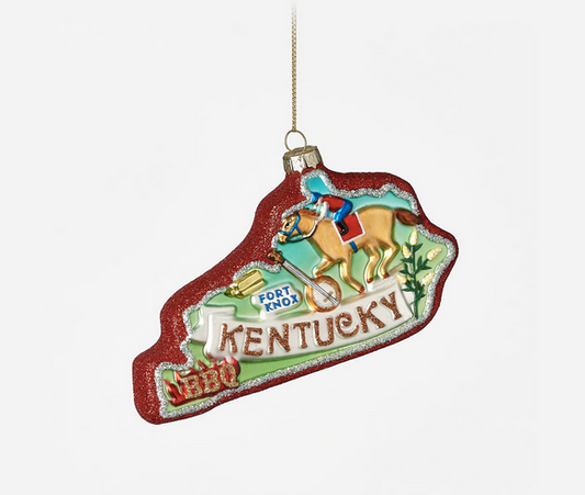 Kentucky State Glass Ornament