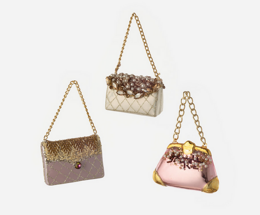 Jeweled Handbag Glass Ornaments