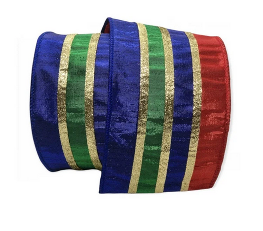 Farisilk Nutcracker Stripes Metallic Ribbon