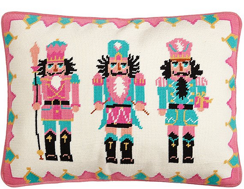 Nutcracker Trio Needlepoint Pillow – 14" x 18"