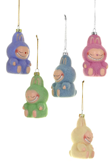 Sleeping Monster Ornaments – Cream, Light Pink, Light Blue, Mint & Periwinkle