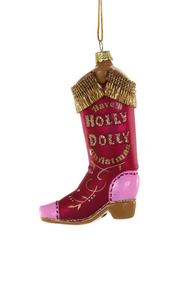 “Have a Holly Dolly Christmas” Boot Ornament