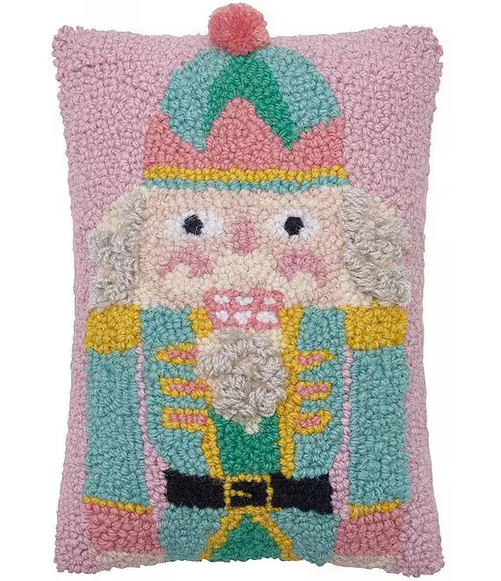 Pink Nutcracker Hooked Pillow – 8" x 12"