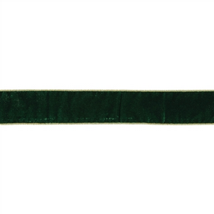 Plush Green Velvet Ribbon with Metallic Edge, 2.5" x 10 Yards