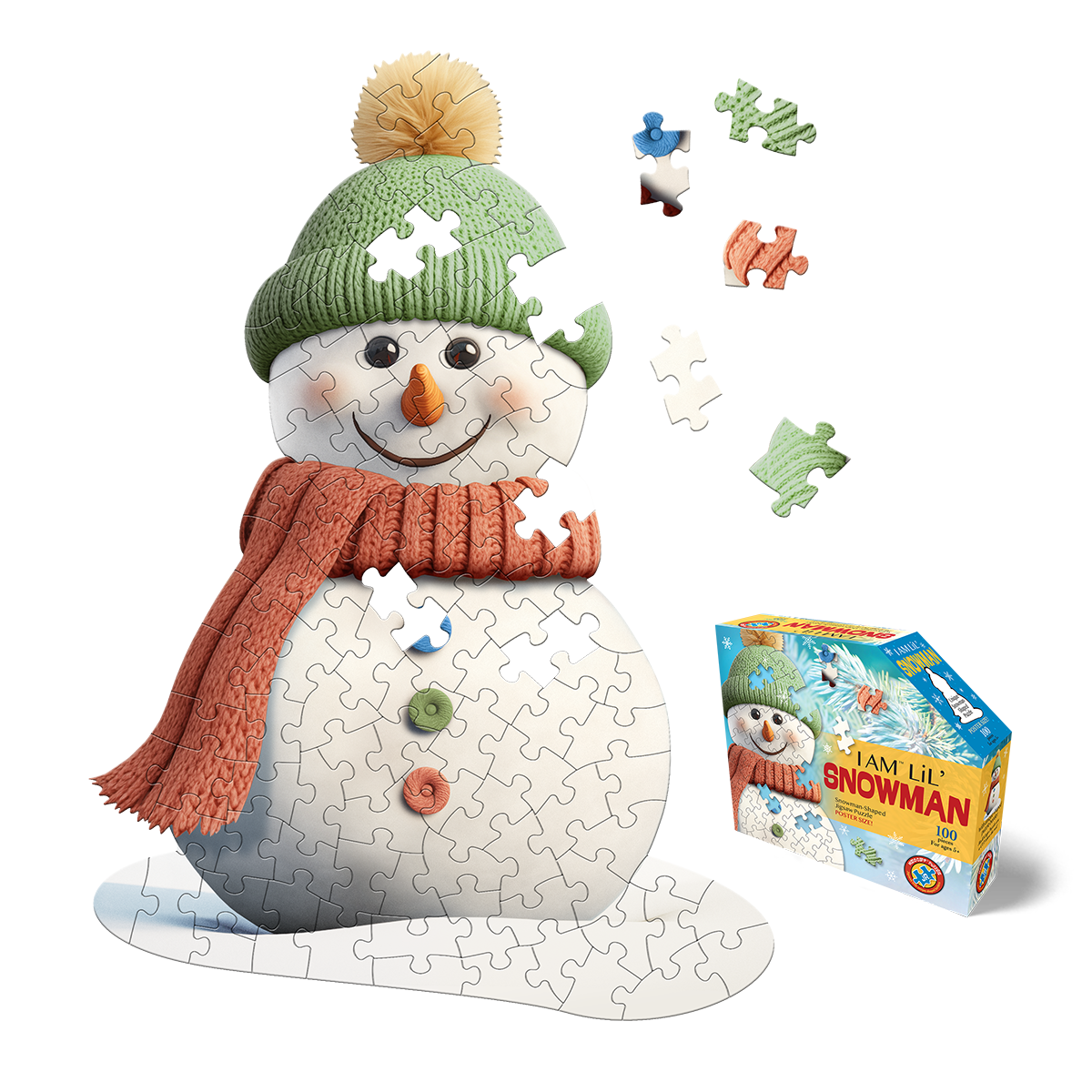 I AM Lil’ Snowman™ – 100 Piece Snowman-Shaped Jigsaw Puzzle