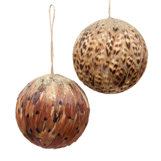 100mm Feather Ball Ornament