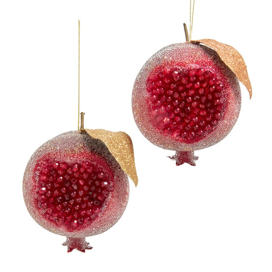 4.5" Icy Pomegranate Ornament