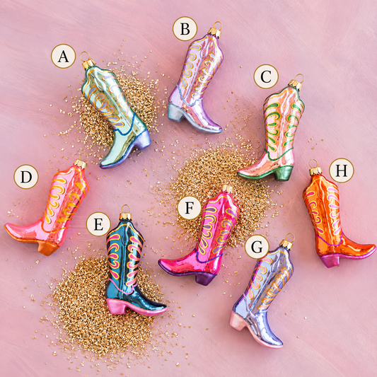 Glitterville Glitter Up Cowboy Boot Ornament – 4.5"