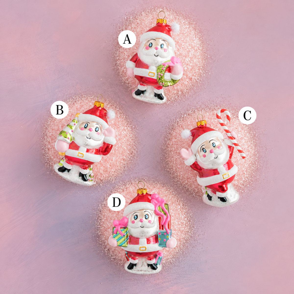 Glitterville Baby Papa Noel Glass Ornament
