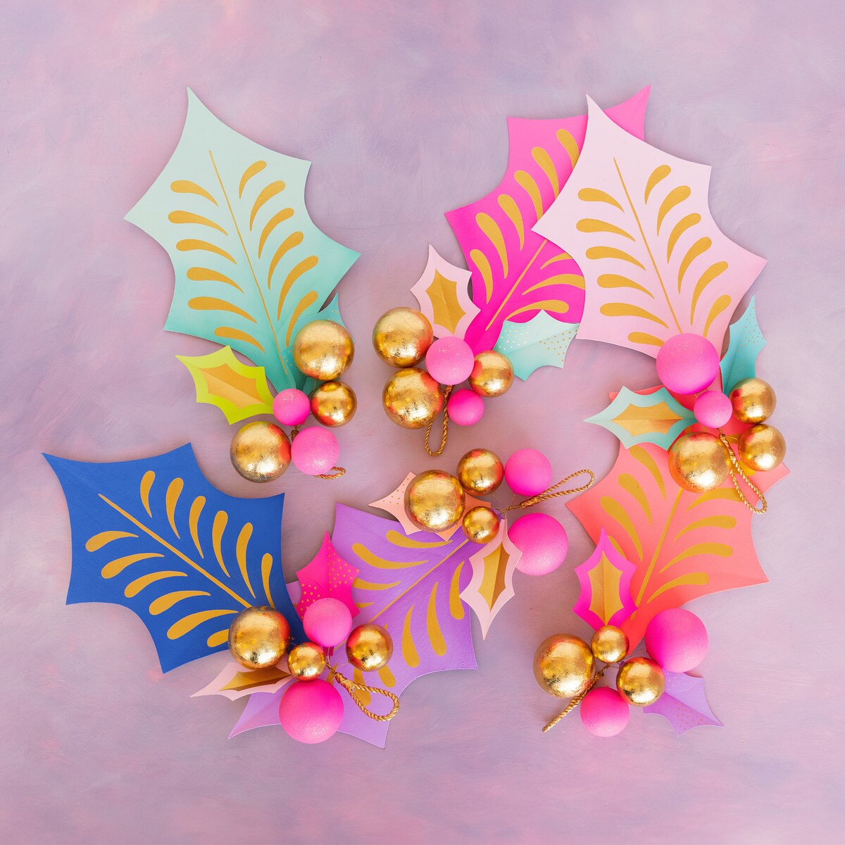 Glitterville™ Paper Mâché Holly Spray – 28"