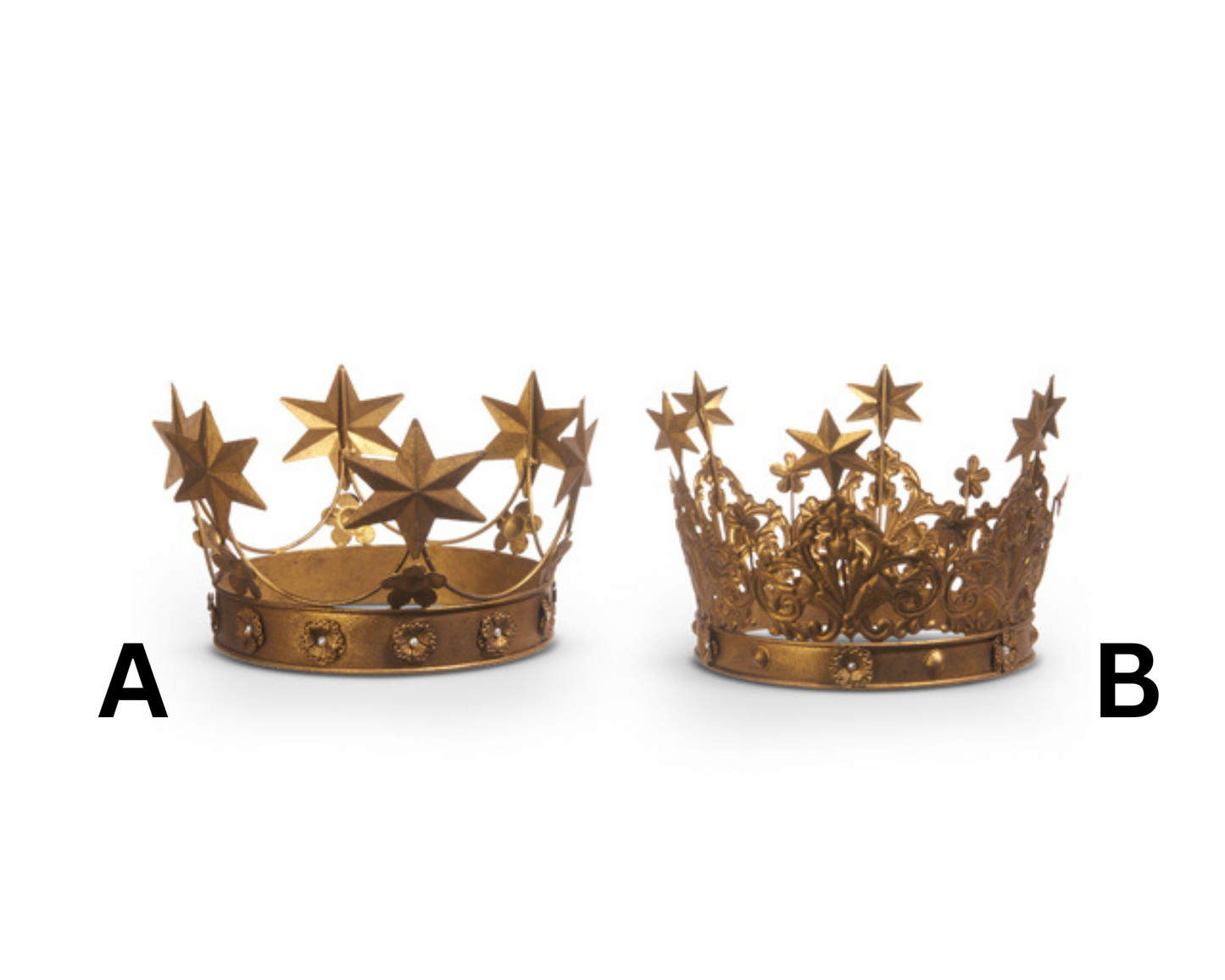 10.5" Gold Crown Ornament – Sold Separate (A or B)