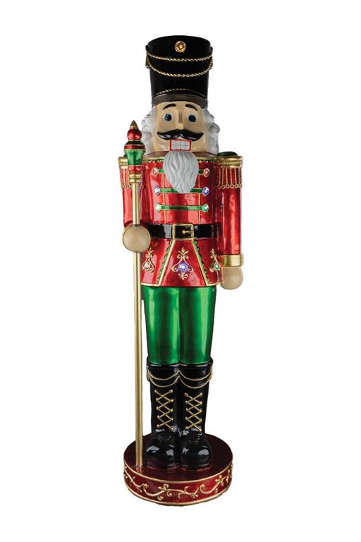 51" Light-Up Christmas Nutcracker – Red, Green, & Gold