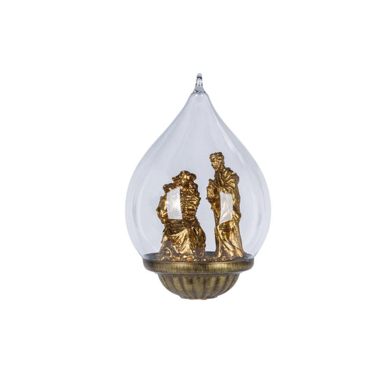 5.75" Glass Nativity Cloche Ornament
