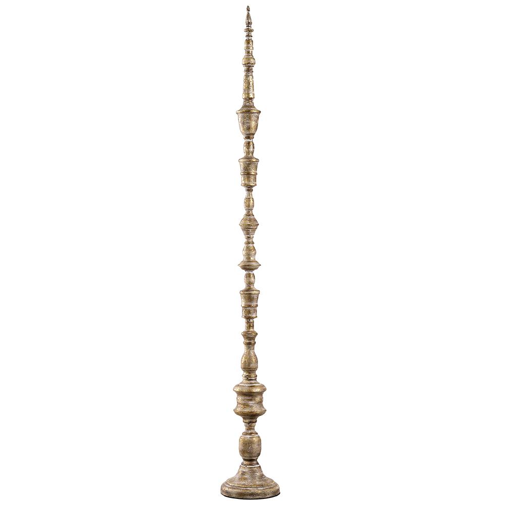 47" Antique Gold Metal Tabletop Finial