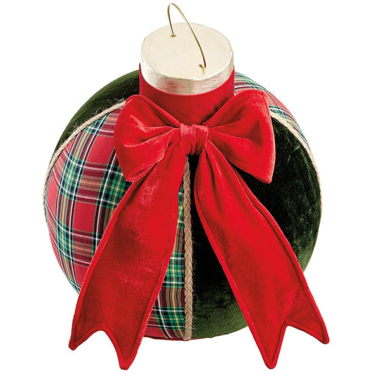 19" Plaid & Velvet Tabletop Ornament