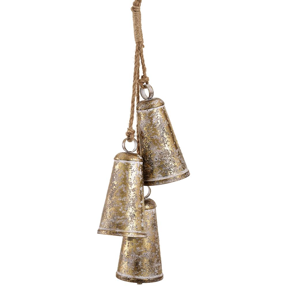 29" Antique Gold Metal Bell Hanger
