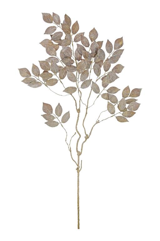 36" Mulberry Leaf Spray – Brown & Gold