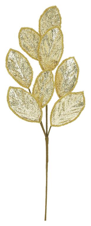 Gold Glitter Leaf Spray – 27"