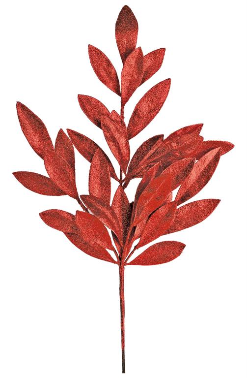 Red Glitter Leaf Spray – 20.5"
