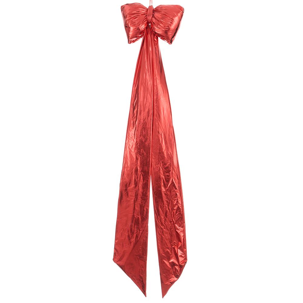 24" x 108" Oversized Red Lamé Bow