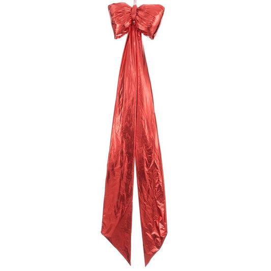 24" x 108" Oversized Red Lamé Bow