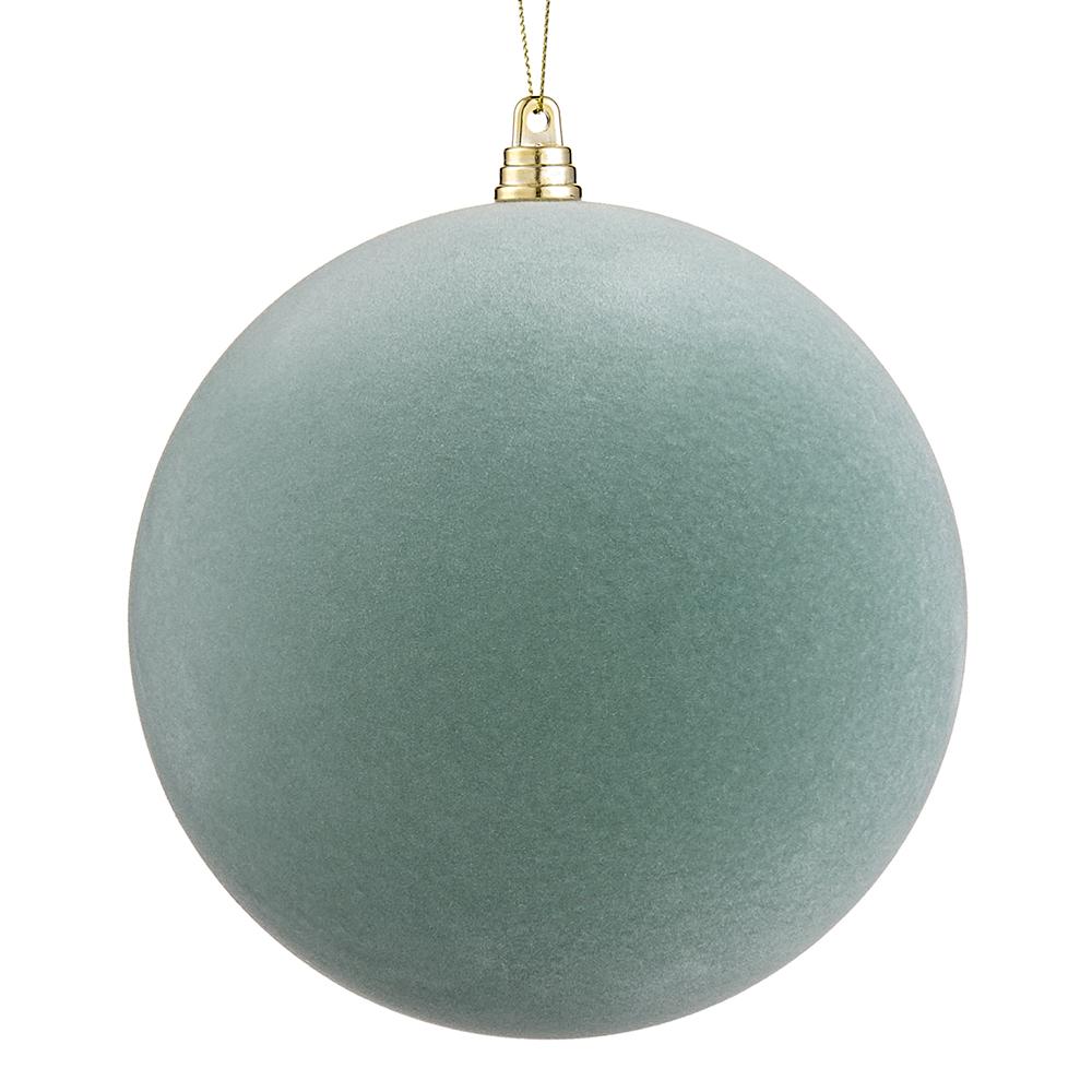 6" Seafoam Flocked Ball Ornament
