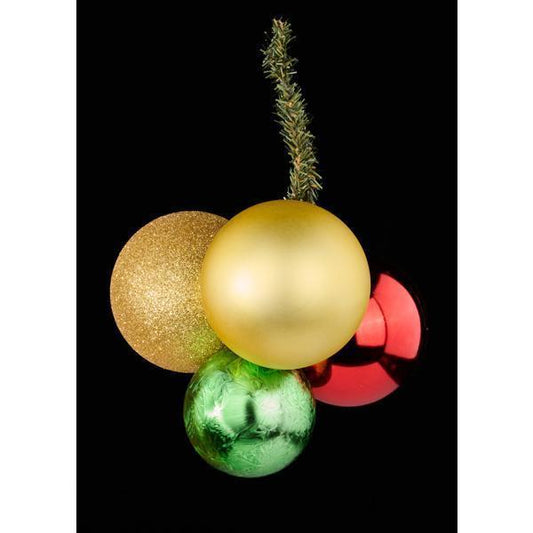 80/100mm 4 Ball Cluster – Red, Gold, and Green