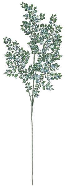 33" Glitter Fern Spray – Blue and Green